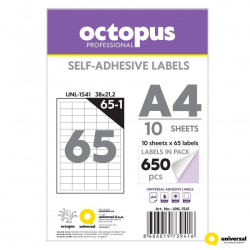 Samolepc etikety OCTOPUS 38x21,2mm /10 list - 65ks na list