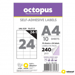Samolepc etikety OCTOPUS 70x37mm /10 list - 24 ks na list