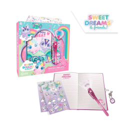 Zpisnk se zmkem a samolepkami s magickm perem Sweet dreams